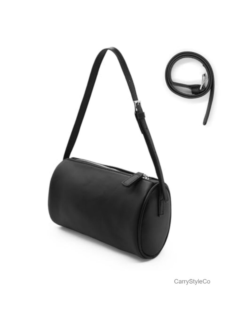 Faux Leather Barrel Bag Small Crossbody Purse Underarm Shoulder Handbag